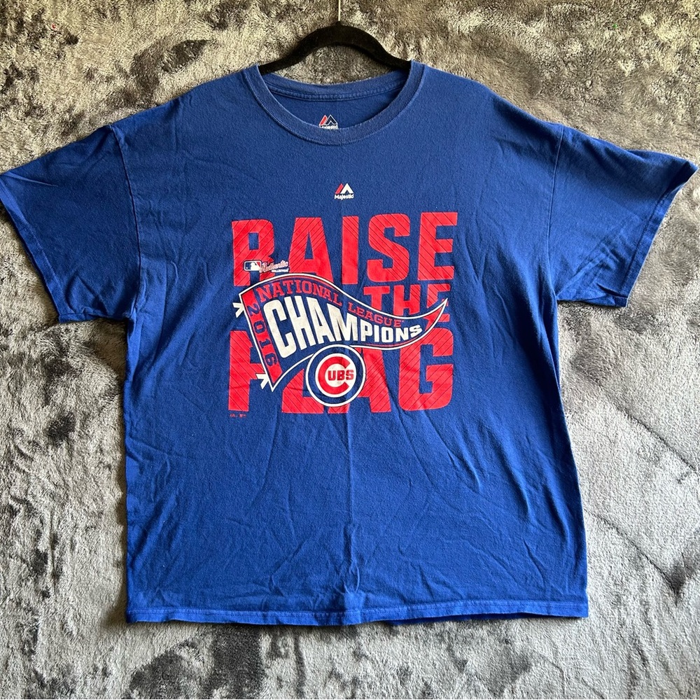 Chicago Cubs Blue Majestic 2016 National League Champions T- Shirt Men's Size XL